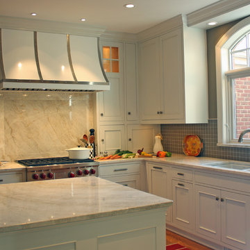 Open Concept White Kitchen - Focal Point
