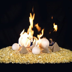RealFyre Geo Shapes Vented Contemporary Gas Set - Fireplace Accessories