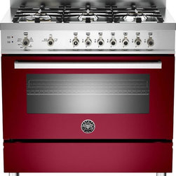 Bertazzoni PRO366GASVI Burgundy 36" Pro-Style Gas Range - Gas Ranges And Electric Ranges