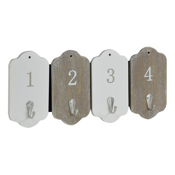 Breezy Tones Numbered Wall Hooks, Set of 4
