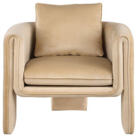 Sloan Velvet Accent Chair, Camel