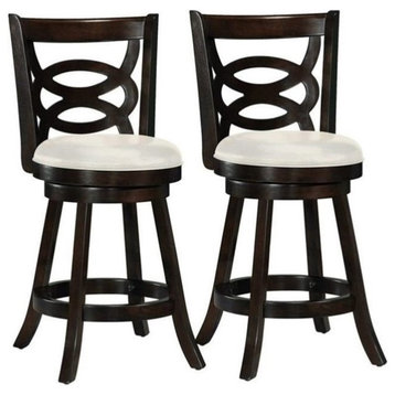 Pemberly Row 24" Counter Stool in White (Set of 2)