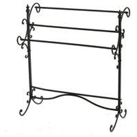 Traditional Blanket Rack, Tubular Steel Black, Bronze Rub Through Finish