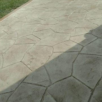 Bristow Stamped concrete patio with stairs