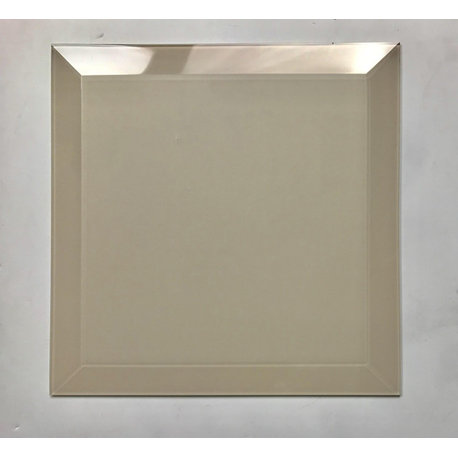 Frosted Elegance 8"x8" Beveled Glass Square Tile,Matte Creme, Set of 36