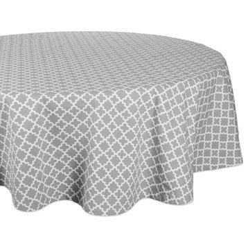DII Gray Lattice Tablecloth 70" Round