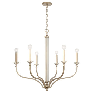 Capital Lighting Breigh 6-Light Chandelier 444861BS, Brushed Champagne