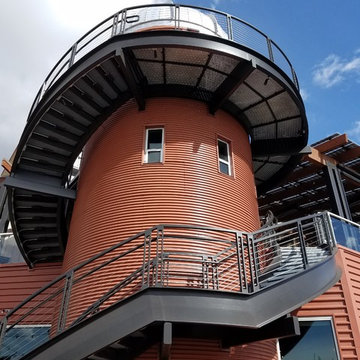 Curved Metal Staircases Worthy Brewing Bend, OR