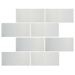 Unique Design Solutions - 3"x6" Metallix Tile, Set of 32, Brushed Stainless Steel - 8 pcs/sq ft. 32 pieces in total: 4 sq ft