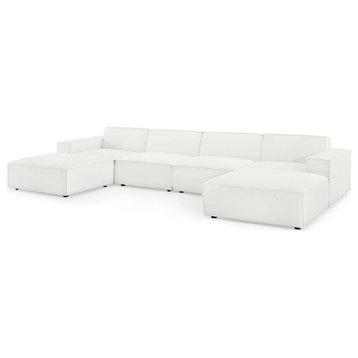 Modular Sectional Sofa Set, White, Fabric, Modern, Lounge Hotel Hospitality