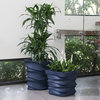 Eye Am Artistic Curved Planter for All Weather - 26" Planter, Caviar Black