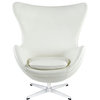 Glove Leather Lounge Chair in White