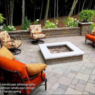 A Ravine-Edge Firepit Setting 1.  Minnesota Landscape Design.