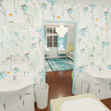 Children's Bedroom & Bathroom E-Design & 3-D Rendering