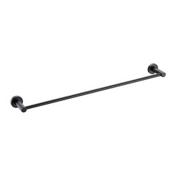 Round Single Matte Black Towel Rail 900mm SKU: MR01-SR90 - Towel Rails