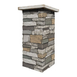 C143-BRECKENRIDGE DEEP WIDE STACKED STONE COLUMN WRAP (CAPS SOLD SEPARATELY) - Wall Panels
