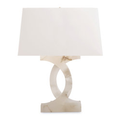 Alabaster Concentric Circles Lamp - Baker Furniture - Table Lamps