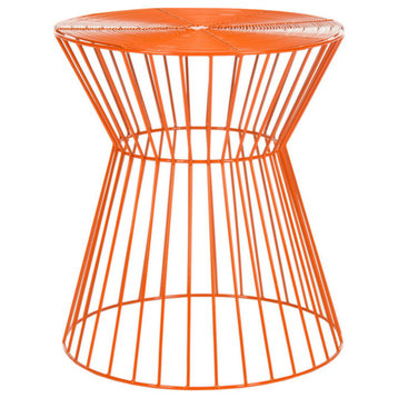 Dala Iron Wire Accent Table, Orange