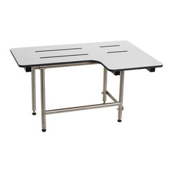 SSL2-320225-PWS Transfer Seat With Swing Down Legs (Left Hand Shown) - Shower Benches & Seats