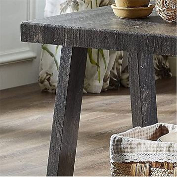Contemporary Replicated Wood Shelf End Table in Charcoal Finish