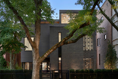 Inspiration for a large modern home design remodel in Chicago
