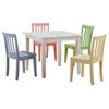 Bowery Hill 5-Piece Square Wood Kids Table and Chair Set in Multi-Color