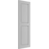 15"W x 64"H True Fit PVC Two Equal Raised Panel Shutters, Primed