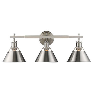 Orwell PW 3 Light Bath Vanity in Pewter with Pewter Shade