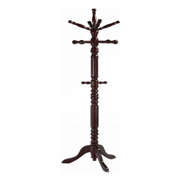 Traditional Spinning Top Wooden Coat Rack in Espresso