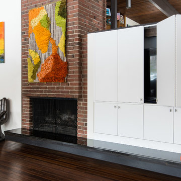 Bloomfield Hills Modern Kitchen, Powder Room and TV Center