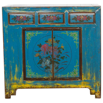 Vibrant Tibetan Floral Cabinet
