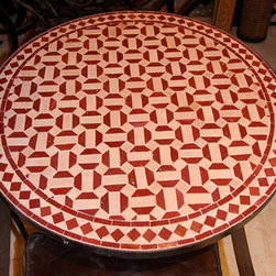 Red Geo Hex Round Table - Products