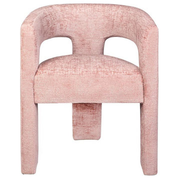 Gwen Modern Luxury Jacquard Fabric Upholstered Sculpture Armchair, Pink