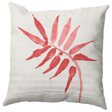 Frond Decorative Throw Pillow, Pink, 16"x16"