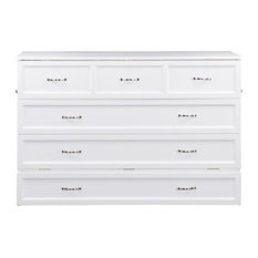 Deerfield Murphy Bed Chest Queen With Charging Station, White