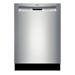 Bosch 24" Recessed Handle 300 Series Dishwasher, Stainless Steel | SHE53T55UC - Dishwashers