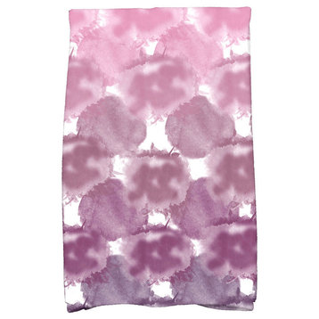 Beach Clouds, Geometric Print Kitchen Towel, Purple