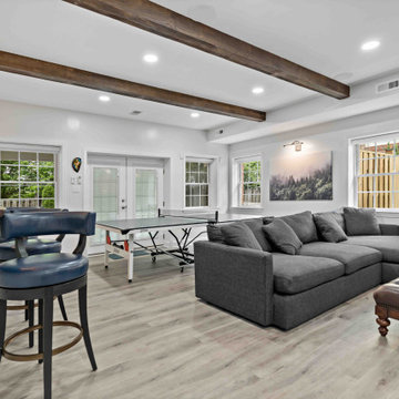 Pristine McLean Kitchen & Basement Remodel Offers Functionality for Large Family