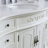 48" Single Bathroom Vanity, Antique White With Ivory White Engineered Marble