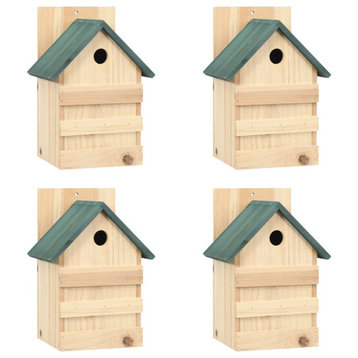 vidaXL Bird House 4 Pcs Wooden Bird House for Finch Bluebird Solid Wood Fir