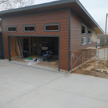 Garage Construction Progress with LP SmartSide Siding | Lake Waukomis, MO