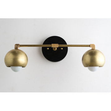 Mid-Century Modern Black/Brass Sphere Vanity
