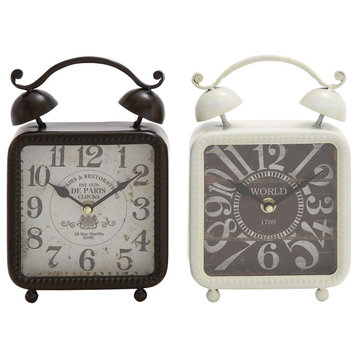 Black Glass and Metal Vintage Clock 92208