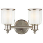 Livex Lighting - Middlebush 2-Light Bath Vanity, Brushed Nickel - A magnificent home lighting choice, the Middlebush collection two light bath light effortlessly blends traditional style with clean, modern-day materials.