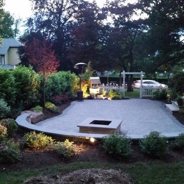 Maplewood expanded side patio with water feature