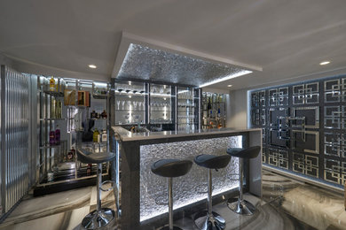 Inspiration for a contemporary home bar in Cheshire.