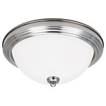 Generation Lighting Collection - Sea Gull Lighting 3-Light Flush Mount, Brushed Nickel and Satin Etched - Blubs Not Included