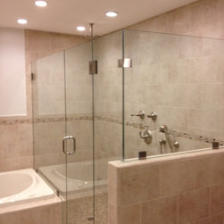 Frameless Shower Enclosure with 90 degree return - Shower Stalls And Kits