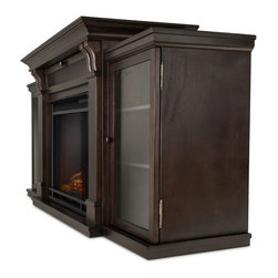 Real Flame Ashley Entertainment Mantel Dark Walnut Electric Fireplace - Indoor Fireplaces