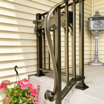 Custom Railings with Flower Boxes handcrafted by Otis Ironwork